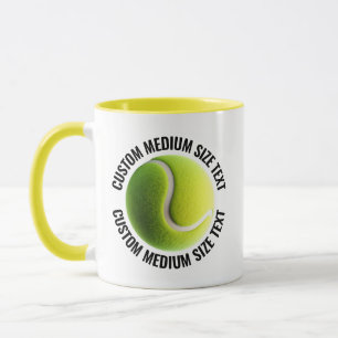 Medium Text YELLOW Combo 11oz Custom Tennis Mug