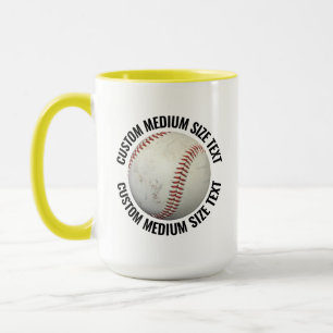 Medium Text YELLOW Combo 15oz Custom Baseball Mug