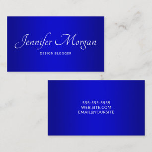 Medium to Dark Blue Elegant Ombre Business Card
