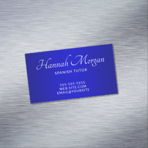 Medium to Dark Blue Elegant Ombre Magnetic Business Card