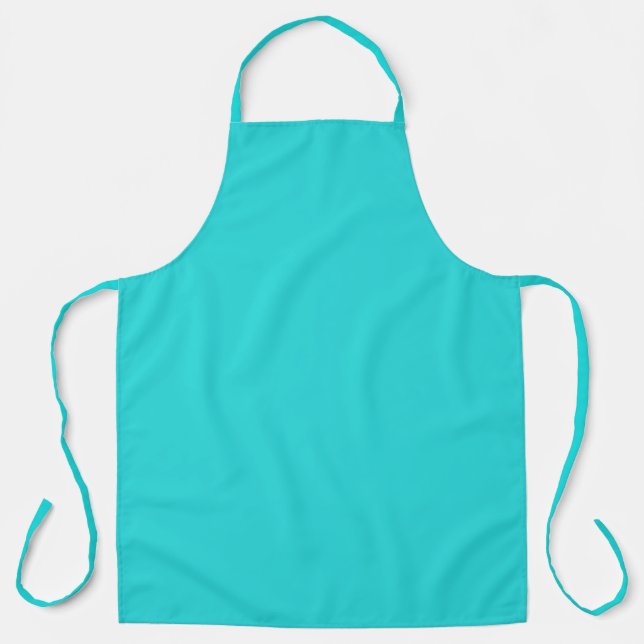 Medium Turquoise Solid Colour Apron (Front)