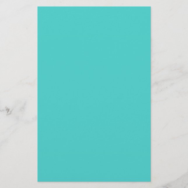 Medium Turquoise Solid Colour Stationery (Front)
