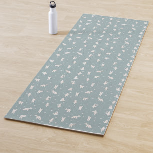 Medium white poodle dog Yoga Mat