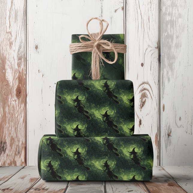 Medium Wicked Witch Silhouette Pattern Wrapping Paper (Creator Uploaded)
