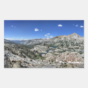 Medley Lake Basin Panorama from High - Sierra Rectangular Sticker