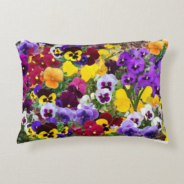 medley of pansies decorative cushion (Front)