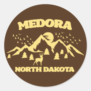Medora,North Dakota Classic Round Sticker
