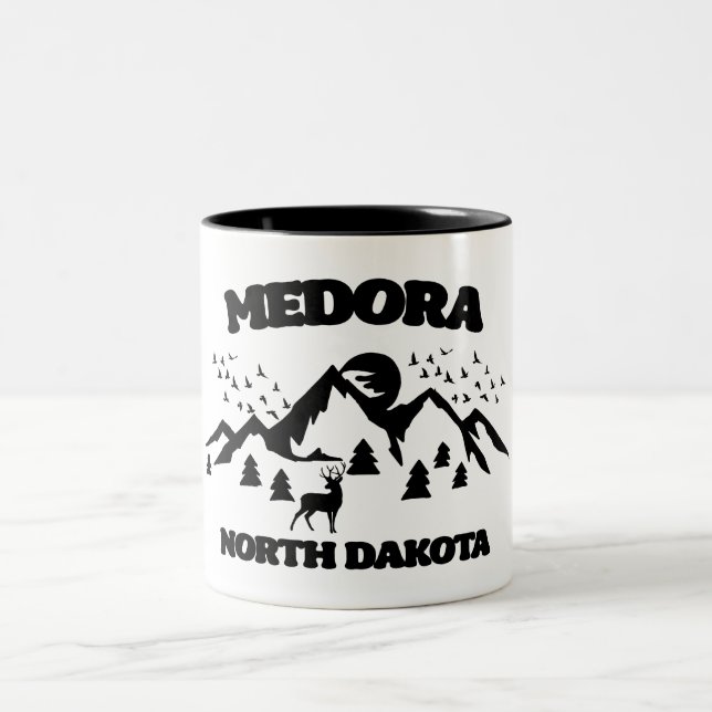 Medora,North Dakota Two-Tone Coffee Mug (Center)
