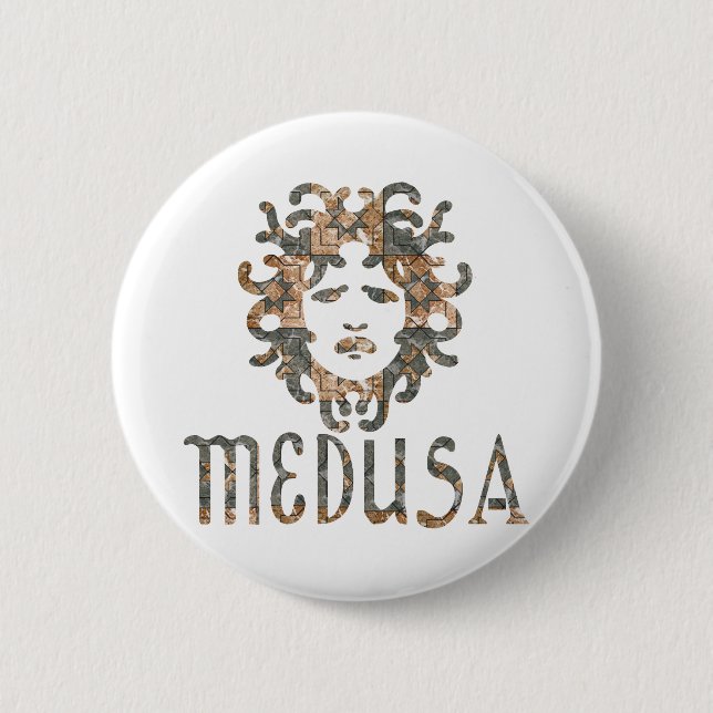 Medusa 6 Cm Round Badge (Front)