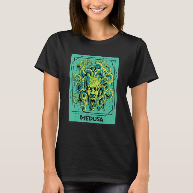 Medusa Ancient Greek  Tarot Card Greek Mystical Ca T-Shirt (Front)