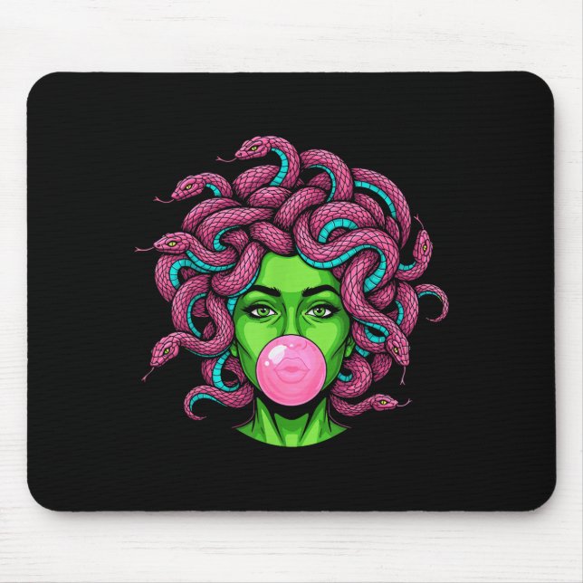 Medusa Blowing Bubblegum P Art Mythology Design  Mouse Mat (Front)