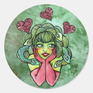 Medusa classic round sticker
