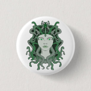 Medusa Gorgo Snake Gorgon Monster Greek Mythology 3 Cm Round Badge