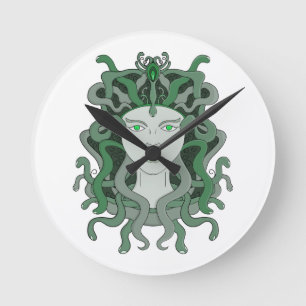 Medusa Gorgo Snake Gorgon Monster Greek Mythology Round Clock