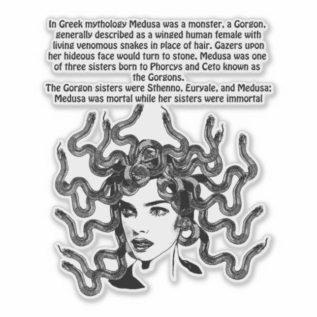 Medusa Gorgon Greek Mythology Fantasy art (Front)
