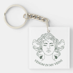 Medusa Greek Goddess Snake Venom Snarky Key Ring
