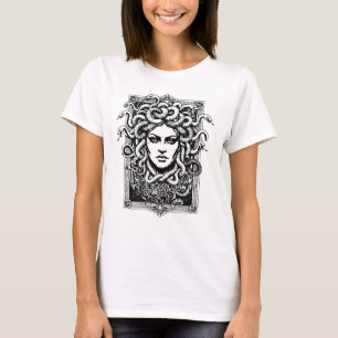 Medusa Greek Goddess with snakes illustration T-Shirt
