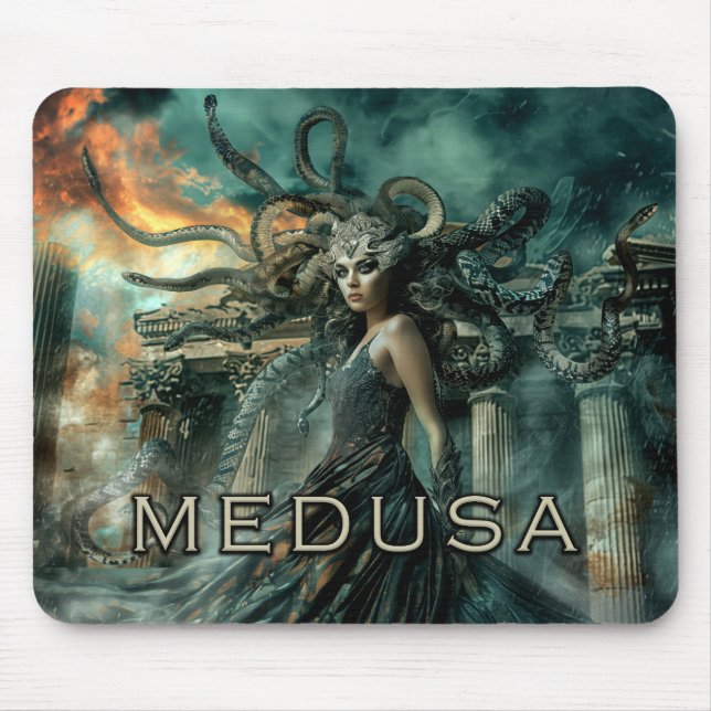 Medusa, Greek Mythology Snake Goddess, Gorgon #3 Mouse Mat (Front)