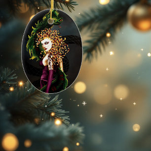 Medusa Greek Mythology Snake Gorgon Ceramic Tree Decoration