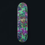 Medusa green and purple girly skate board deck<br><div class="desc">Medusa skate deck in green and purple.Available on other style decks. -0-0-0-0-0-0-0-0-0-0-0-0—0 Purple skate deck,  green skate deck,  green skateboard,  purple skate board,  snakes,  medusa,  mythology,  skate board illustration,  skate deck illustration.</div>