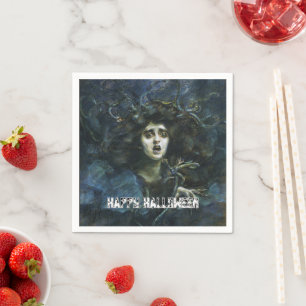 Medusa "Happy Halloween" Fine Art Party Napkin