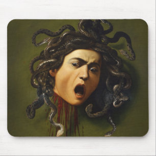 Medusa head Caravaggio painting art mythology canv Mouse Mat