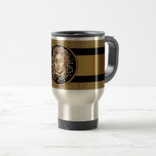 Medusa Head Gold Chain Travel Mug