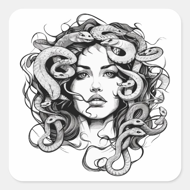 Medusa head square sticker (Front)