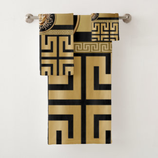 Medusa luxury Gold & Black Bath Towel Set