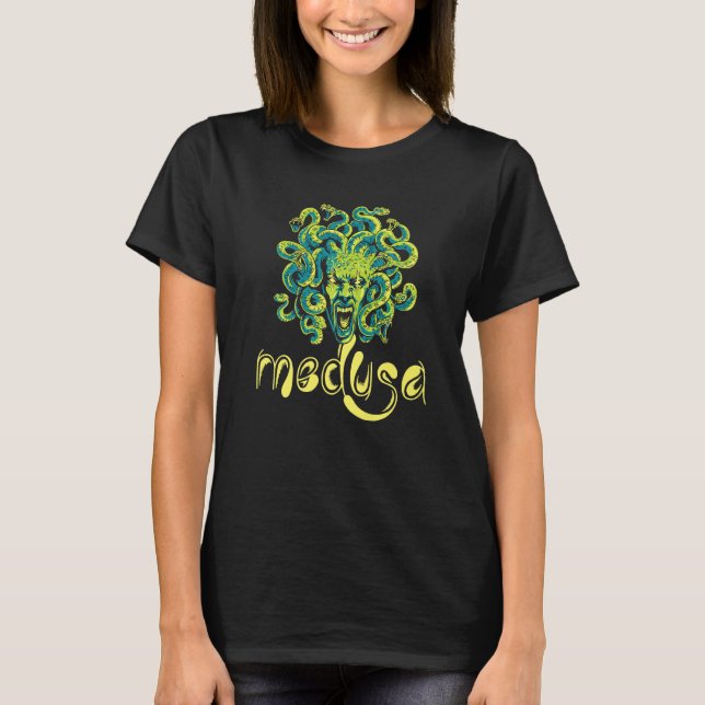 Medusa Mythology Curse Ancient Greek Gorgon Goddes T-Shirt (Front)
