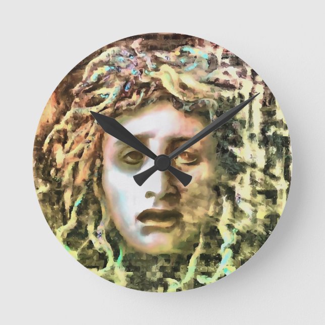Medusa Portrait of a Gorgon Round Clock (Front)