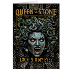 Medusa Queen of Stone Greeting Card - Customizable