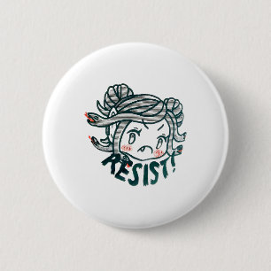 Medusa Resist 6 Cm Round Badge
