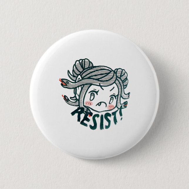 Medusa Resist  6 Cm Round Badge (Front)