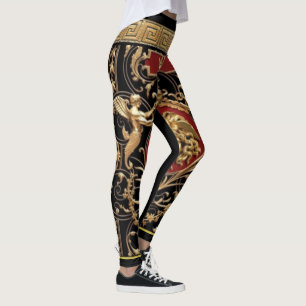 Medusa, Seraphs and Greek Key Classical Designer Leggings
