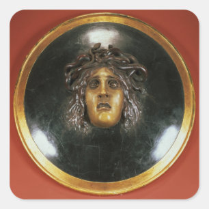 Medusa shield square sticker