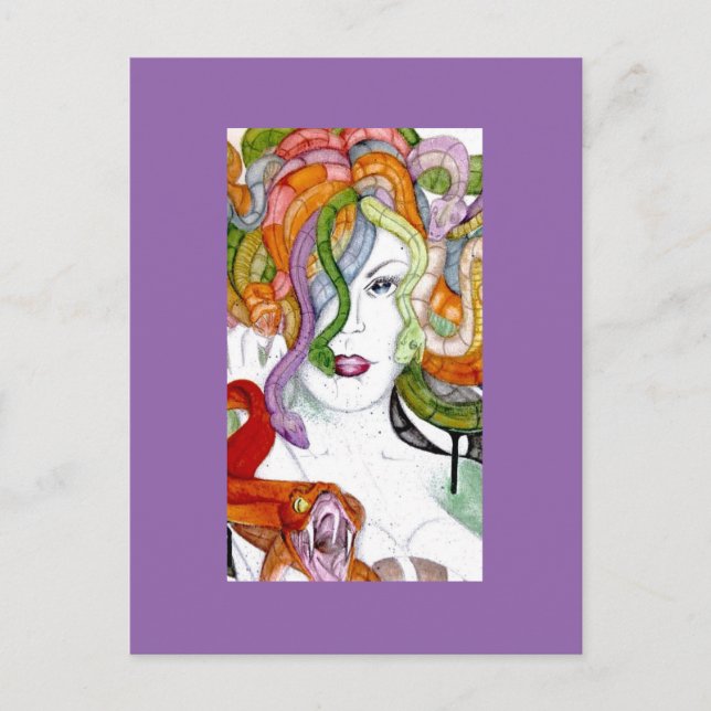 Medusa snake hair Greek mythology painting Postcard (Front)