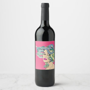 Medusa Snake Hair Wine Label