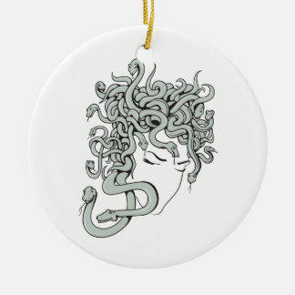 medusa snake lady vector illustration ceramic tree decoration