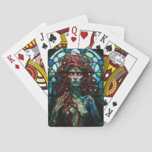 Medusa - Stained Glass Window Tiffany Style Playing Cards