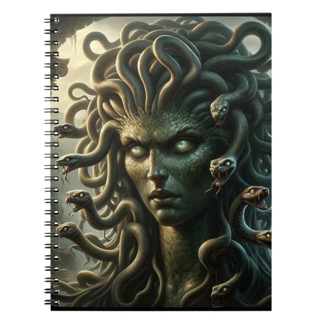 Medusa Stare of Death Head of Snakes Notebook (Front)