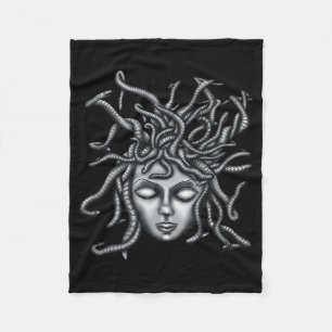 Medusa Statue, Greek Sculpture, Mythology Fleece Blanket