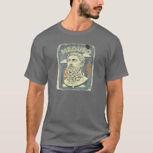 Meduso Snake Beard Funny Greek Mythology Retro Art T-Shirt
