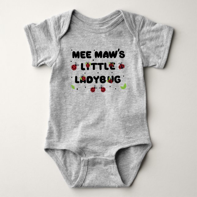 Mee Maw's Little Ladybug - Cute  Baby Bodysuit (Front)