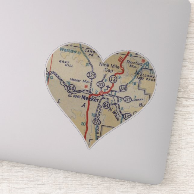 Meeker CO Retro Map (Detail)