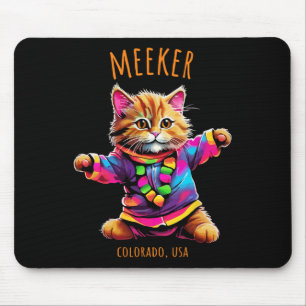 Meeker Colorado Usa Fun Cute Colourful Dancing Cat Mouse Mat