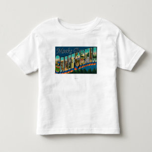 Meeks Bay, California - Large Letter Scenes Toddler T-Shirt