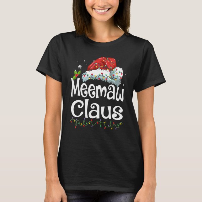 Meemaw Claus Christmas Family Matching Pyjamas Xma T-Shirt (Front)