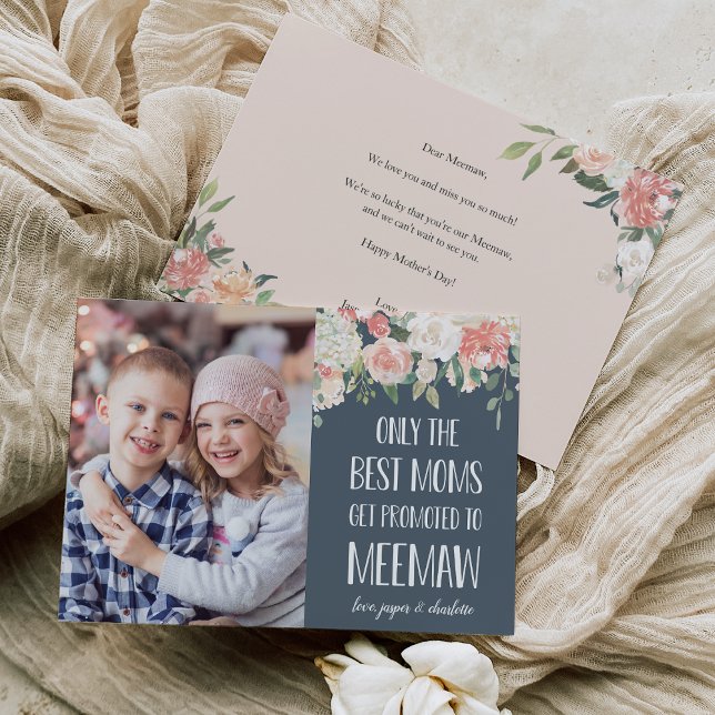 Meemaw Grandmother Mother's Day Flat Photo Card (Creator Uploaded)