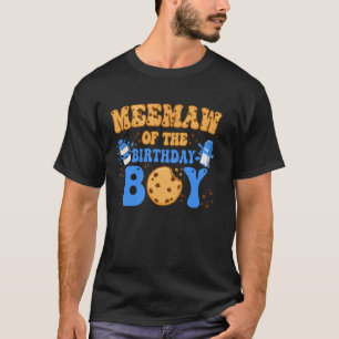 Meemaw Of The Birthday Boy Milk and Cookies Lover T-Shirt